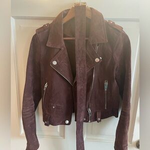 Blank NYC Burgundy Suede Moto Jacket